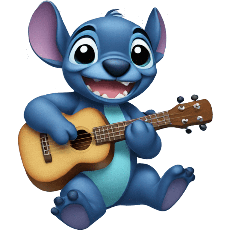 Stitch plays the ukulele emoji