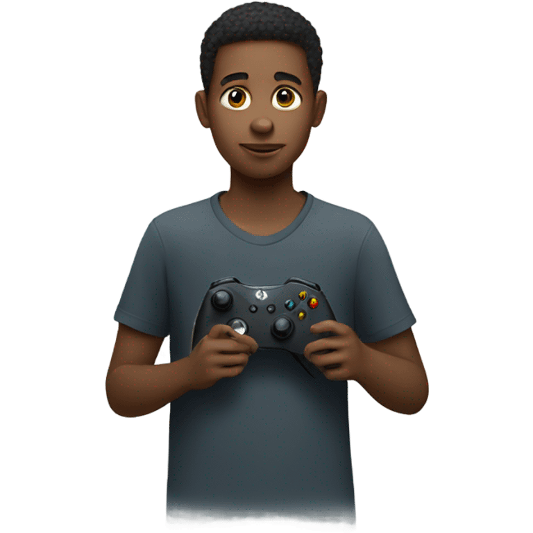 Boy with xbox control emoji