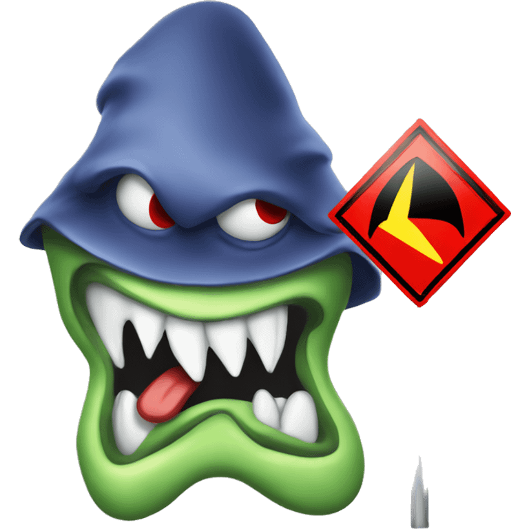 goofy danger warning sign monster emoji