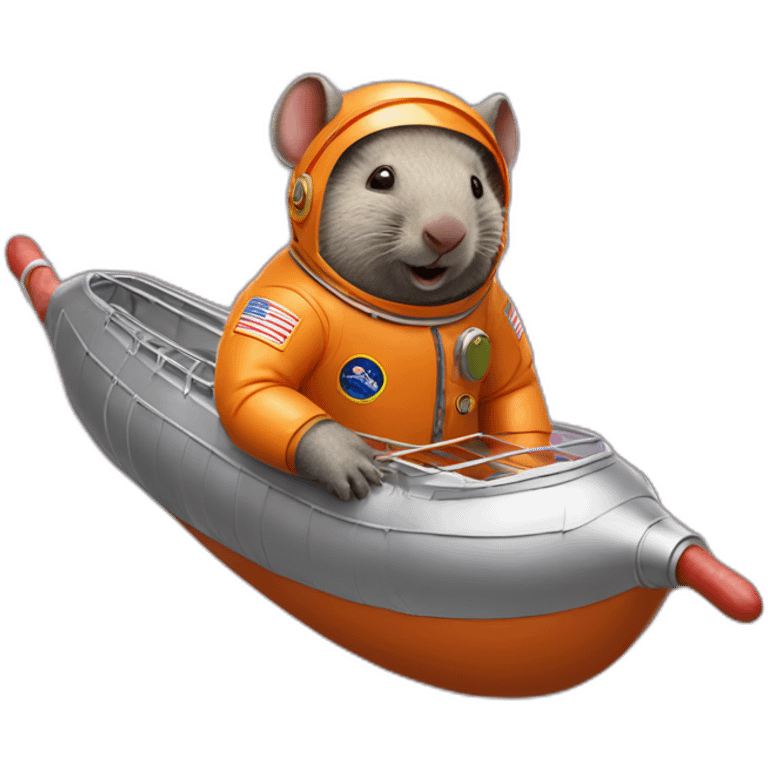 australian astronaut wombats in a boats made of hotdog sausages emoji