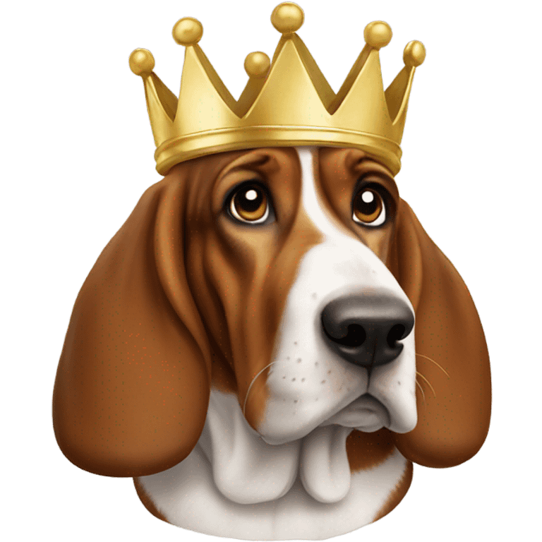 Basset hound wearing crown  emoji