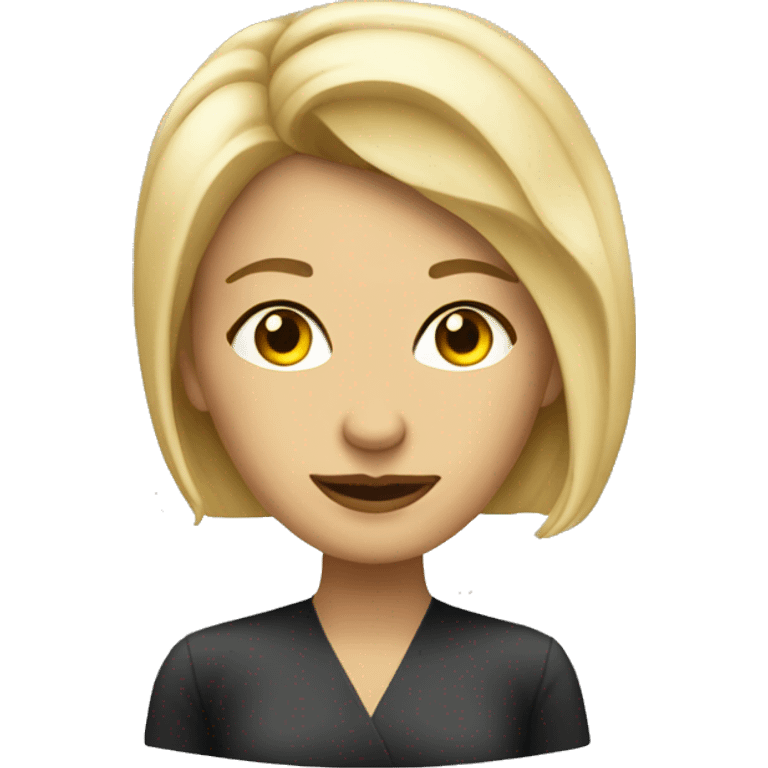 beautiful blonde woman psychologist sitting in chair emoji