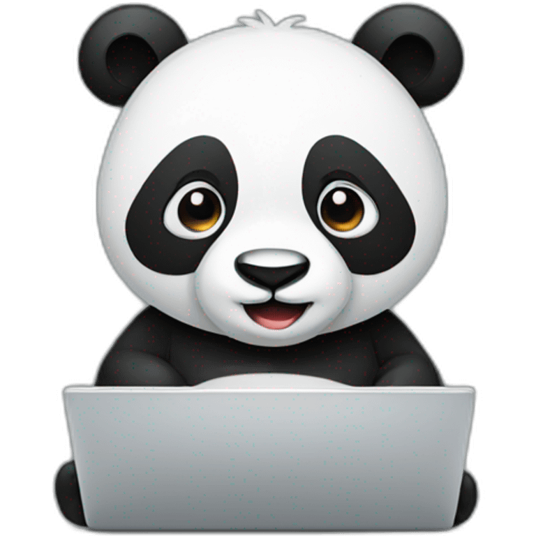 Panda using laptop emoji