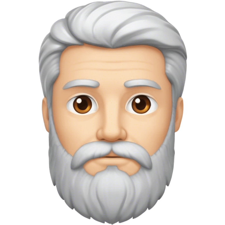 Stoic man with beard and hair emoji