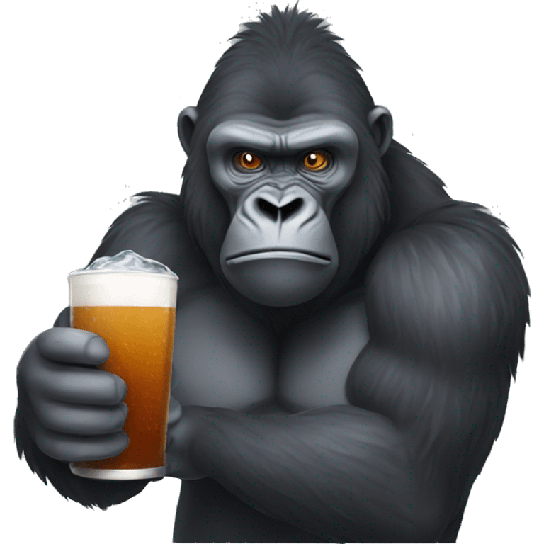 Angry gorilla drinking mate  emoji