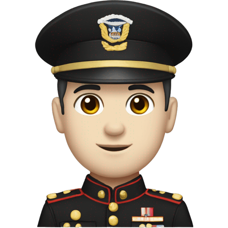 American Marine with pale skin, black hair, and hat  emoji