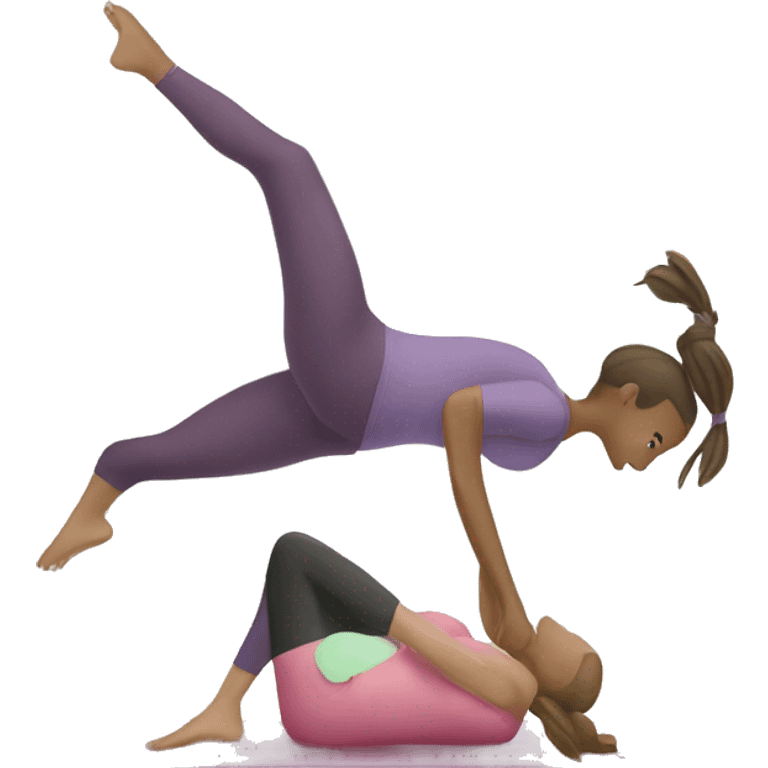 girl pilates nature emoji