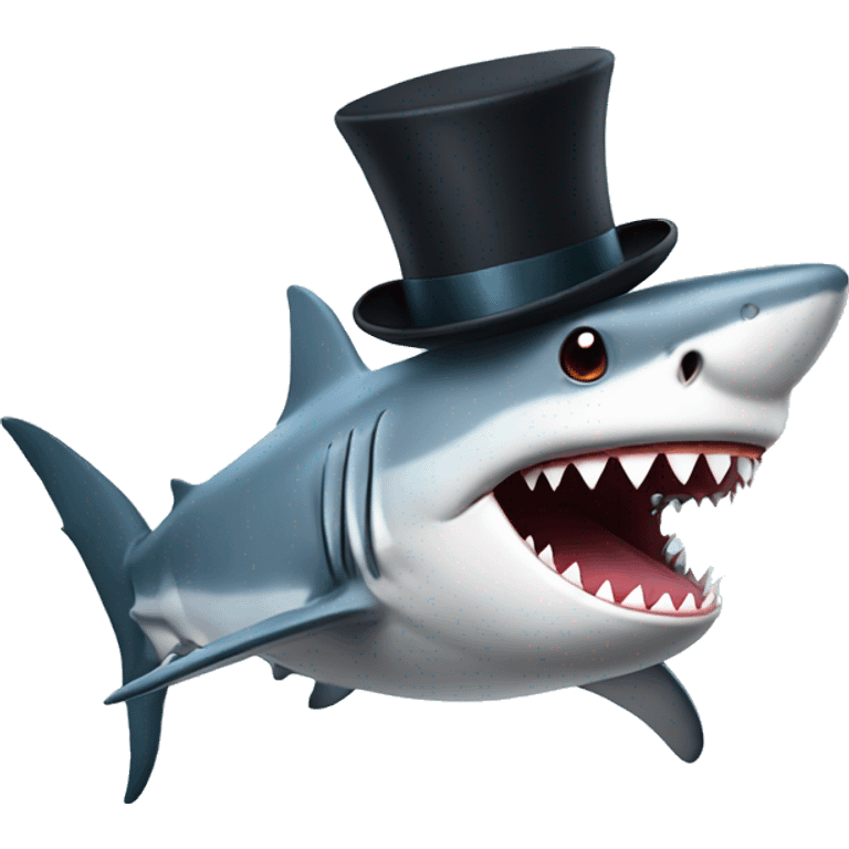 shark wearing a top hat  emoji