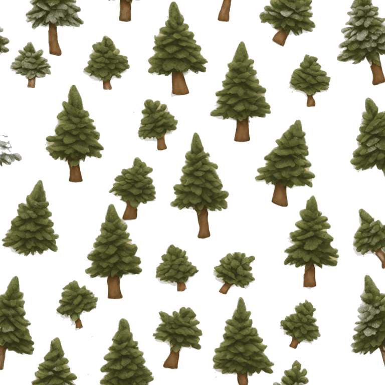 flocked pine tree with tan ornaments  emoji