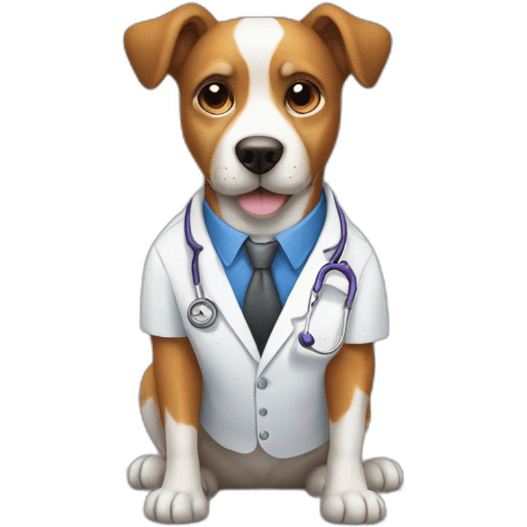 dog at veterinary exam table emoji