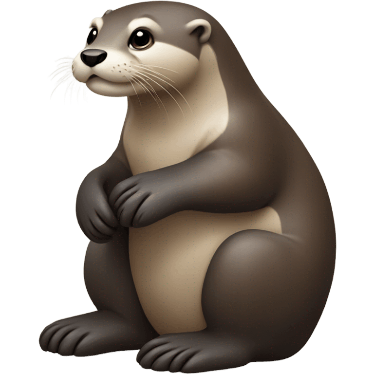 Otter holding rock emoji