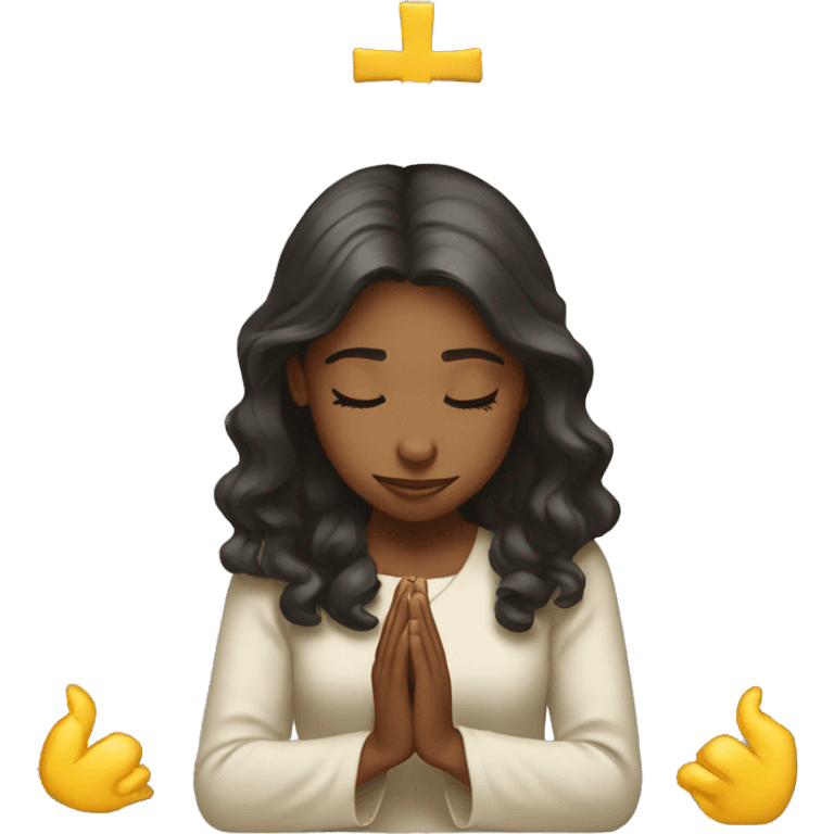 Girl bowing down worshipping emoji