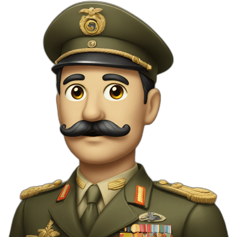 Funny moustache man dictator from 1940s emoji