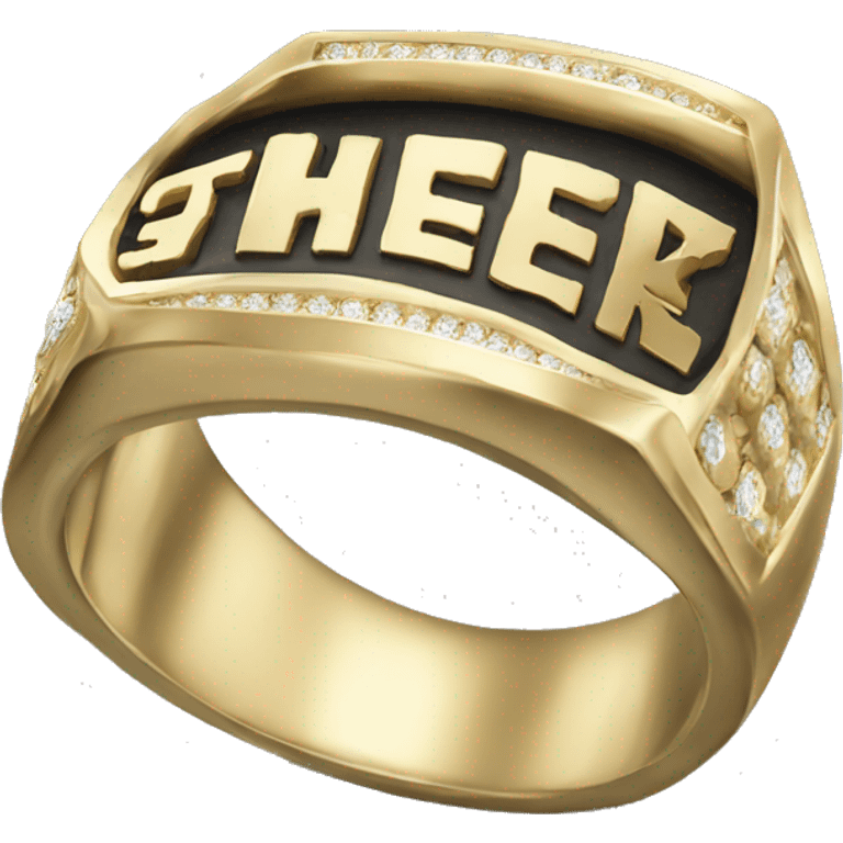 GOLDEN CHAMPION RING WITH THE WORD "STREAK" ENGRAVED ON THE T emoji