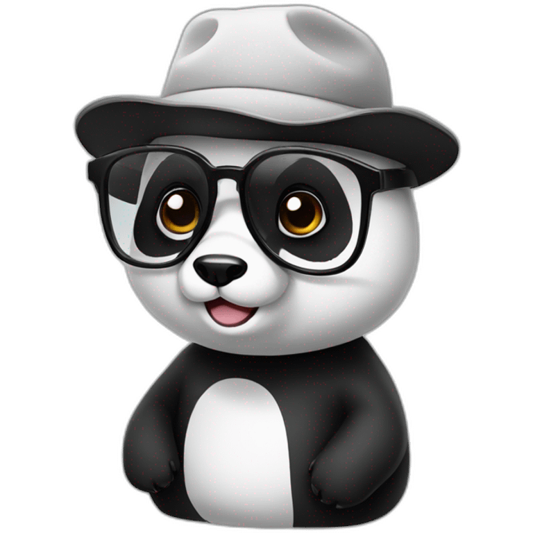 panda with a snapback and square glasses emoji