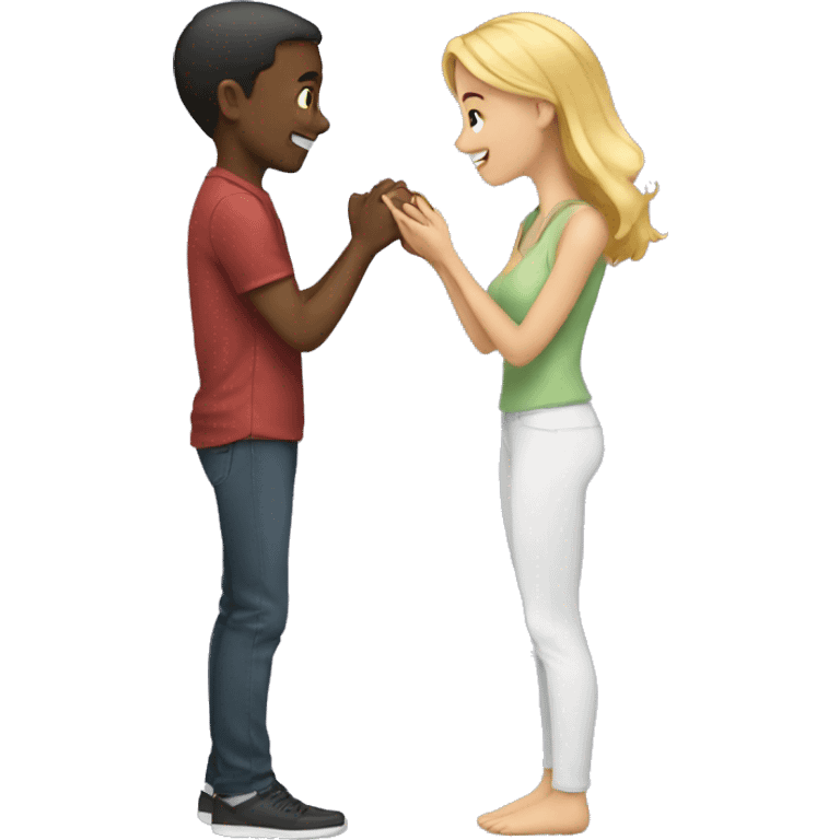 A boy is proposing to a girl  emoji