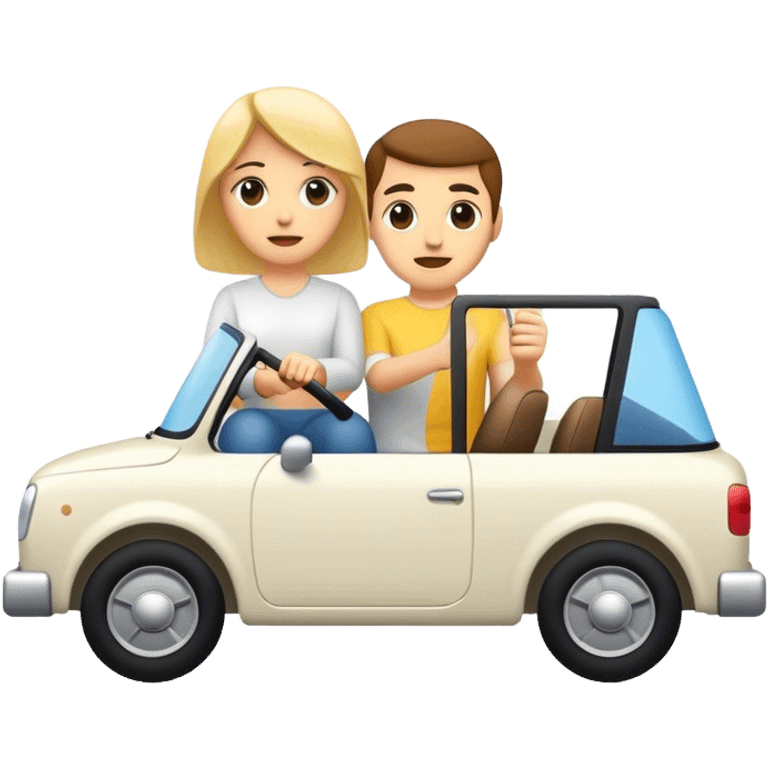 Me whit a friend driving emoji