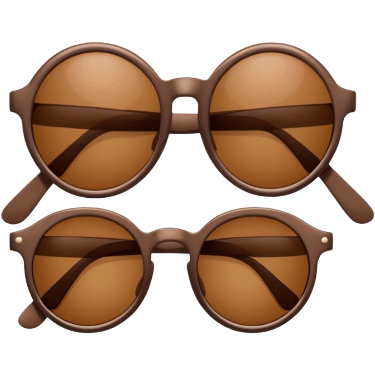 A pair of round-framed sunglasses with brown lenses emoji