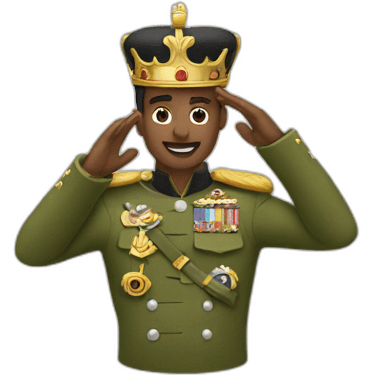 a king army salute with two hands emoji