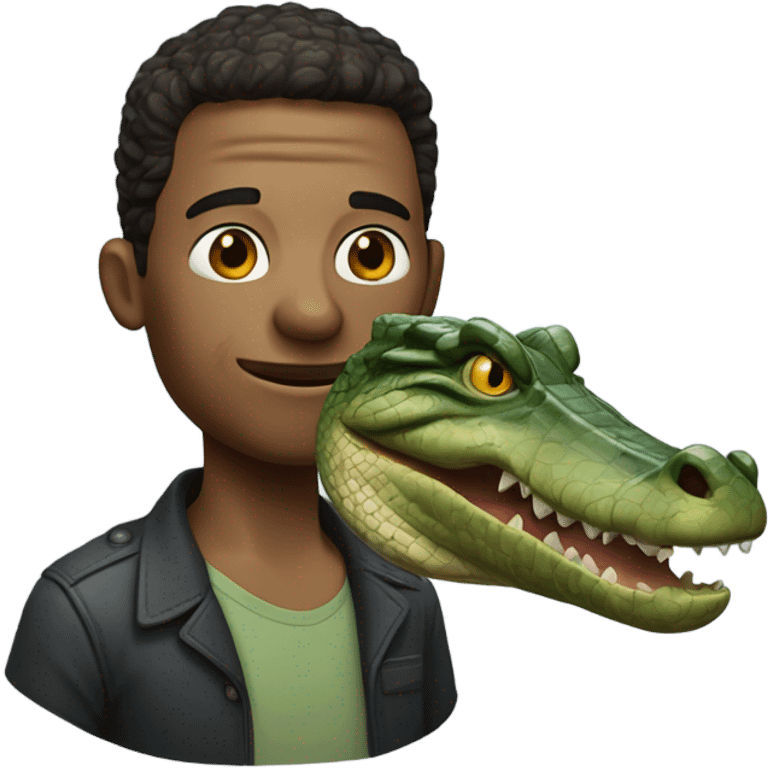 man with an alligator head emoji