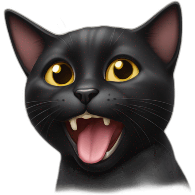 Black cat sticking tongue emoji