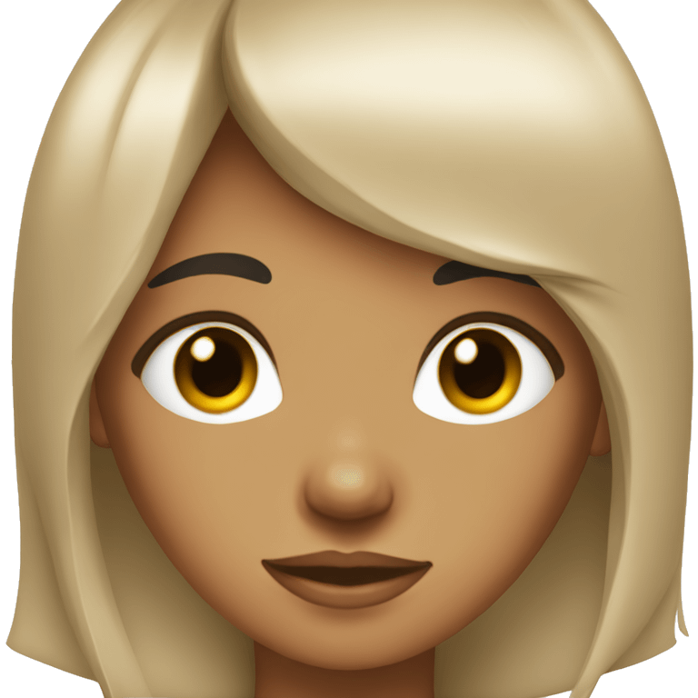 TAN SKIN GIRL, with LONG BLACK HAIR AND BANGS emoji