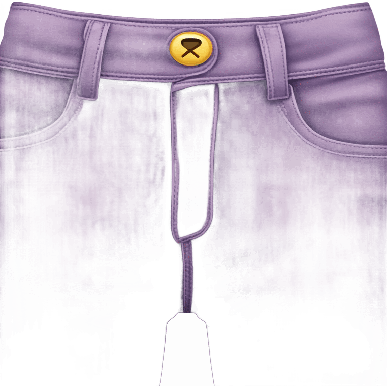 Realistic long Wide leg high waisted lilac velour jeans, isolated emoji