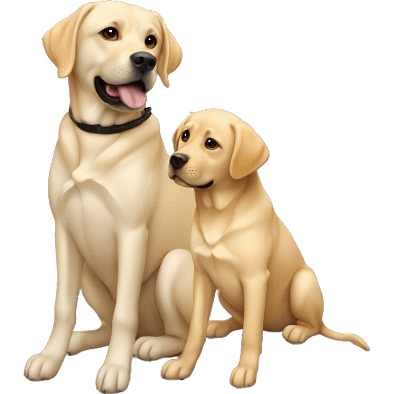 labrador and a blonde girl emoji