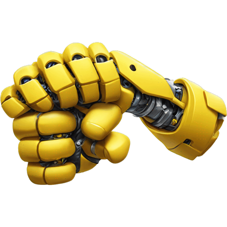 Flexing yellow mechanical cyborg bicep and arm emoji