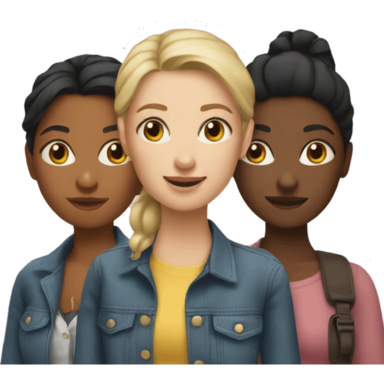 Three female friends emoji