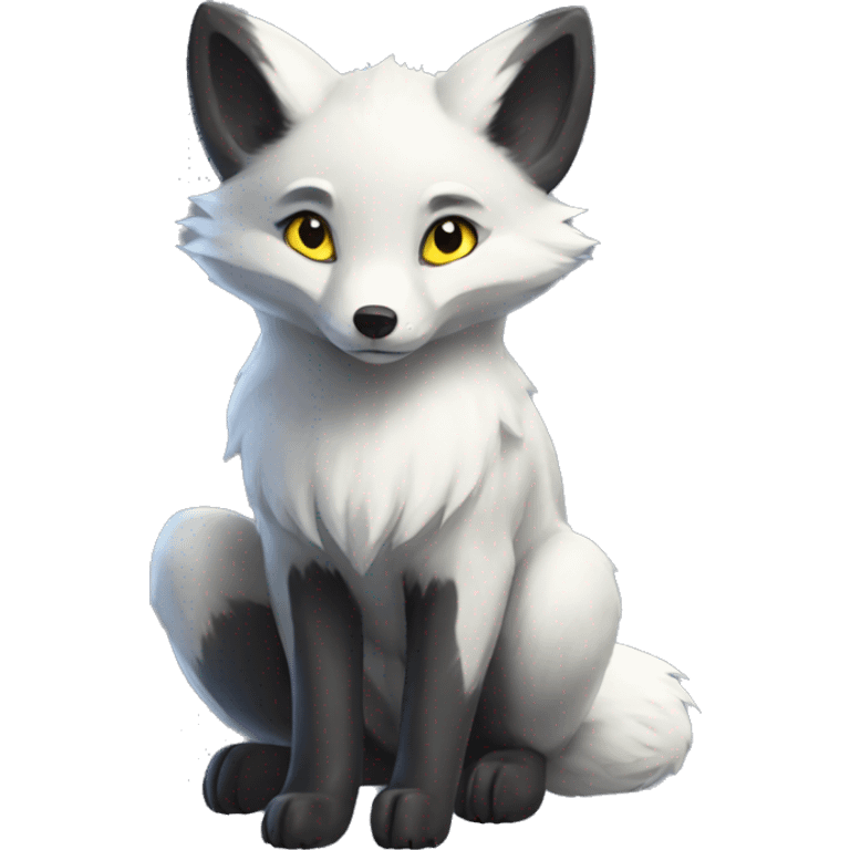 Arctic-Fox-Umbreon-Silver-Fox-hybrid full body emoji