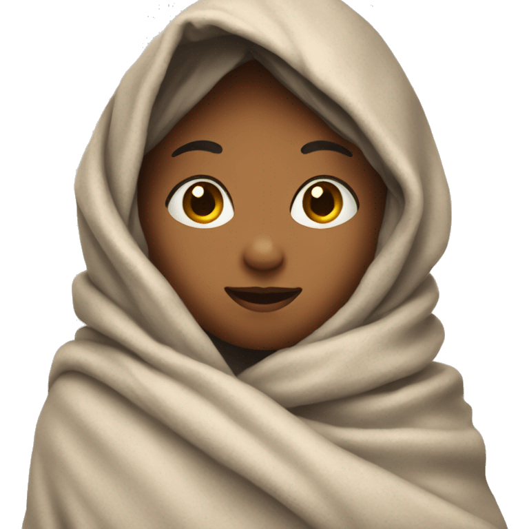 girl wrapped in a blanket emoji