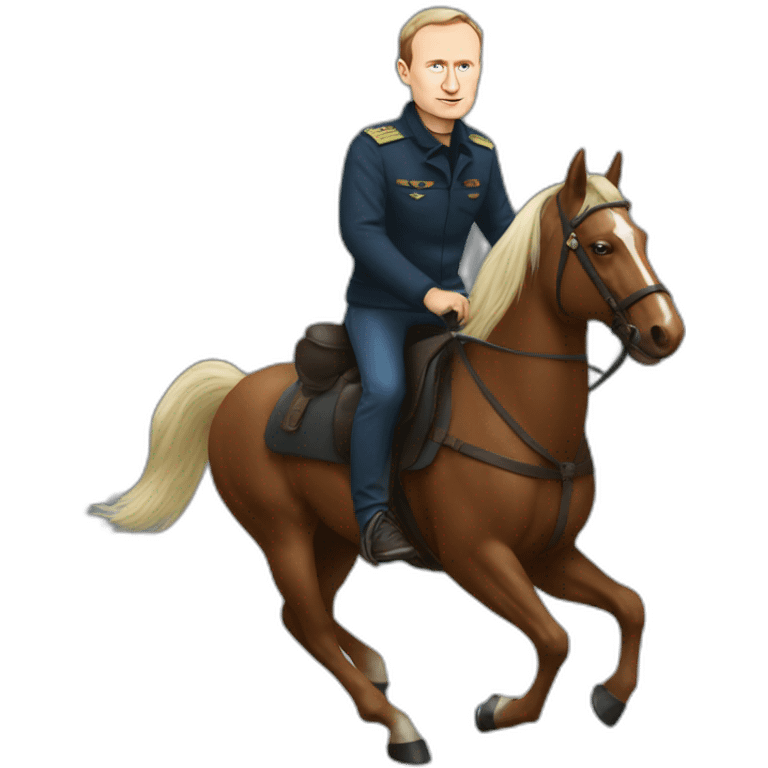 Navalny riding Putin emoji