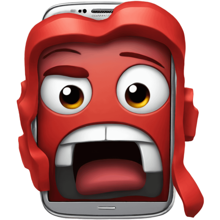 Red smartphone angry  emoji