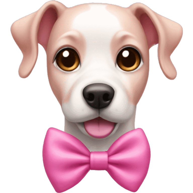 Pink bow dog emoji