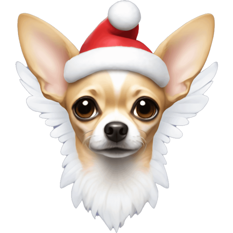 Chihuahua with Santa hat and angel wings  emoji