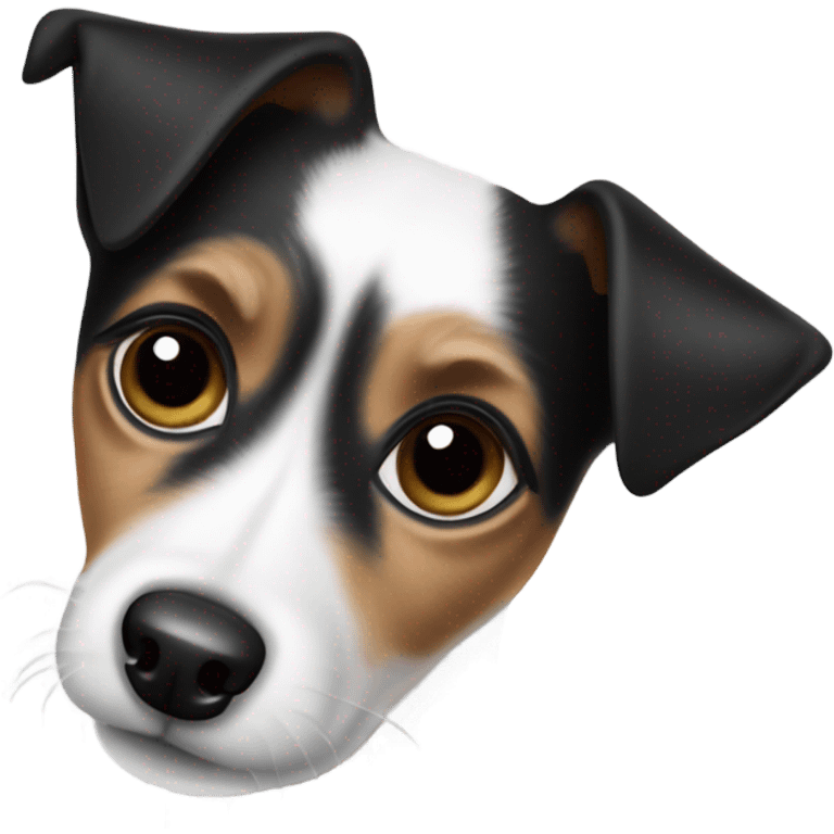 Black and white jack russel  emoji