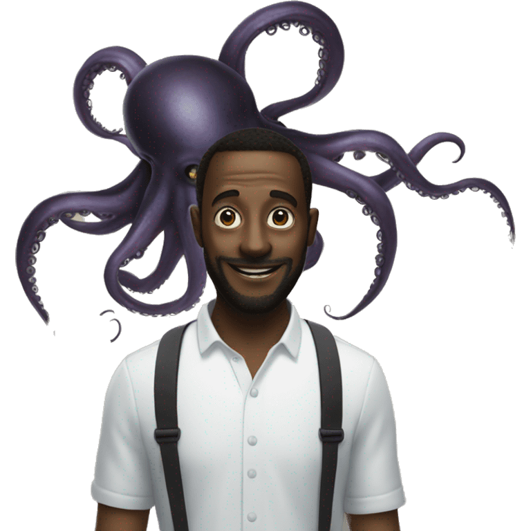 Black Alien Octopus next to a man emoji