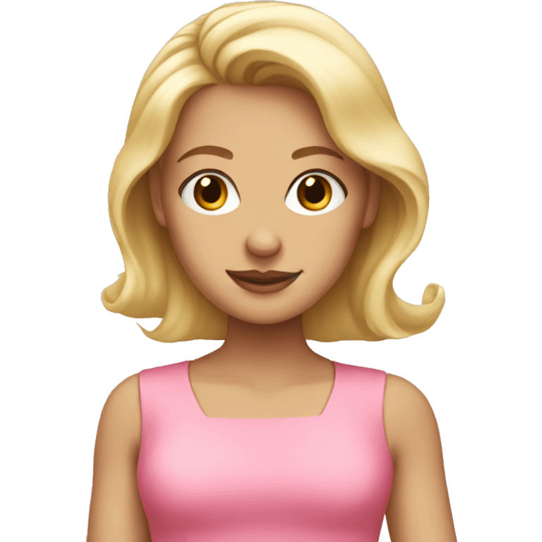 blonde girl in pink dress emoji