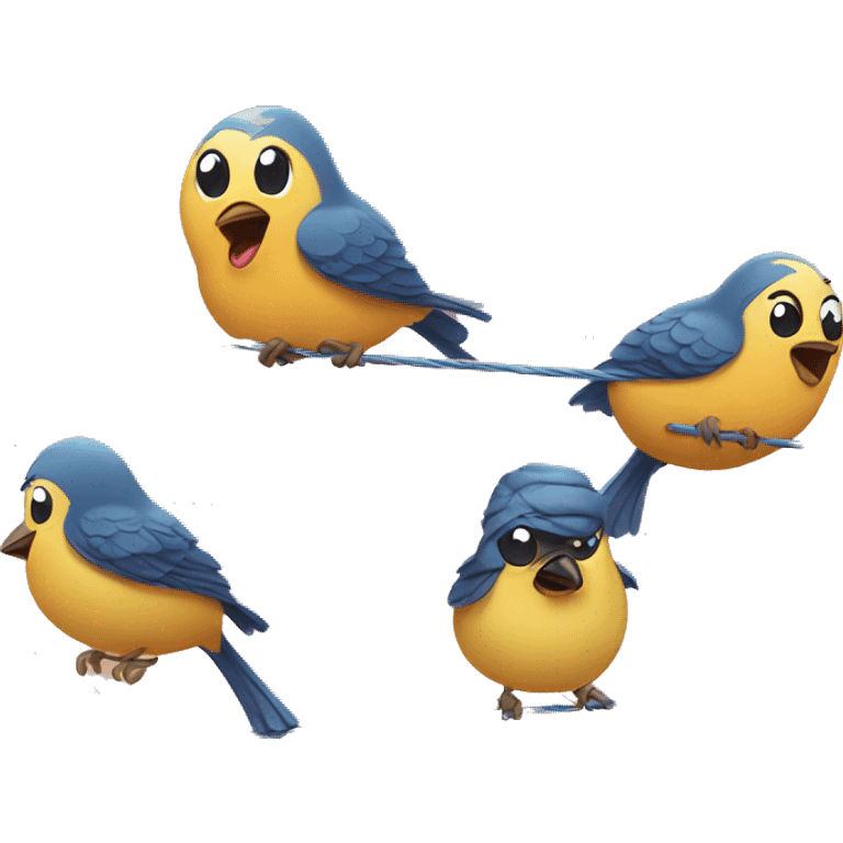 Birds on a telephone line emoji