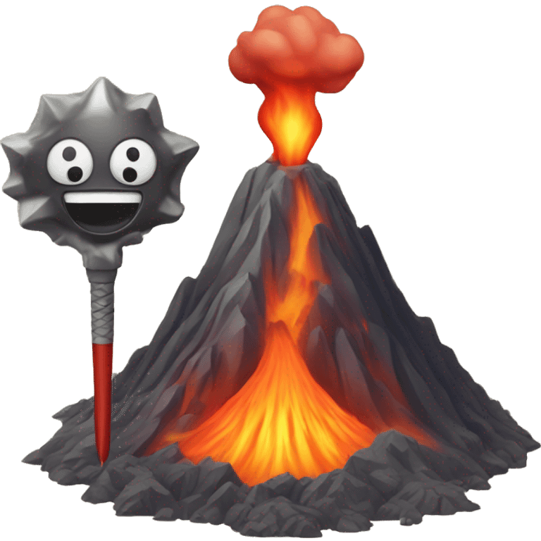 An alive volcano with a wand emoji