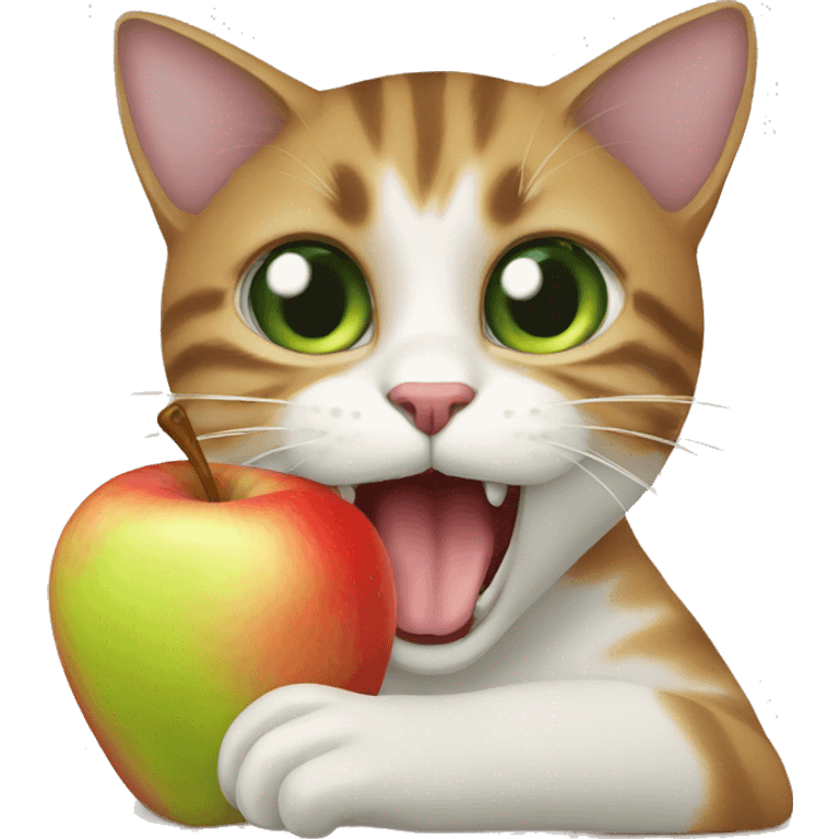 cat eat apple emoji