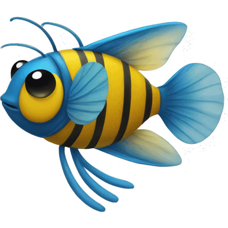 A blue fish bee emoji