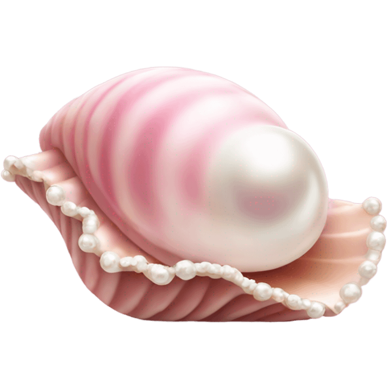 Pink ocean shell with pearl emoji