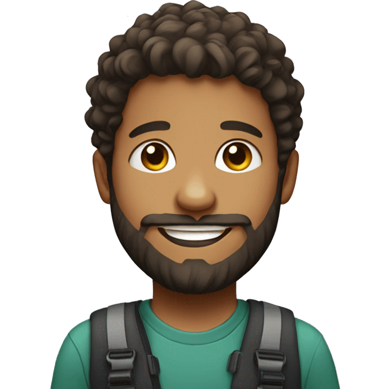 smiling boy with beard portrait emoji