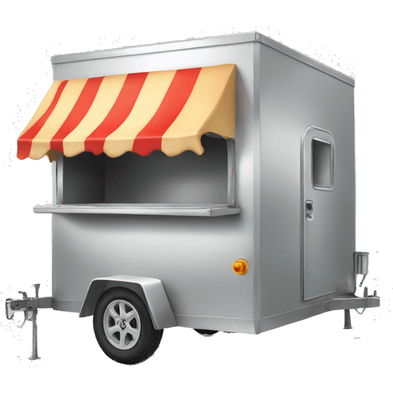 Pizza trailer, shining silver emoji