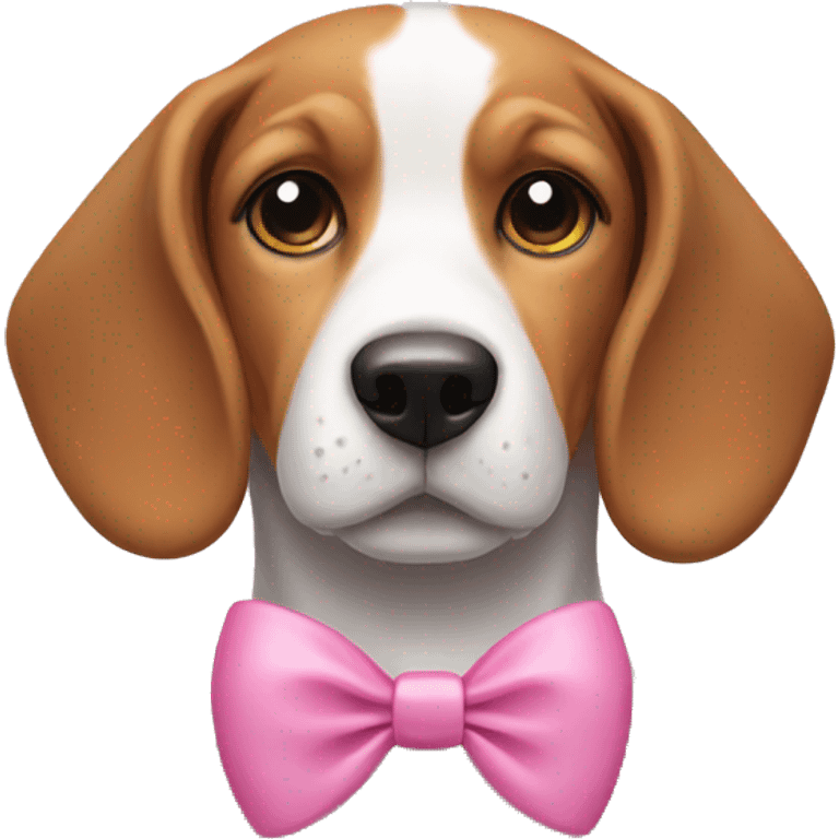 Beagle with pink bow emoji