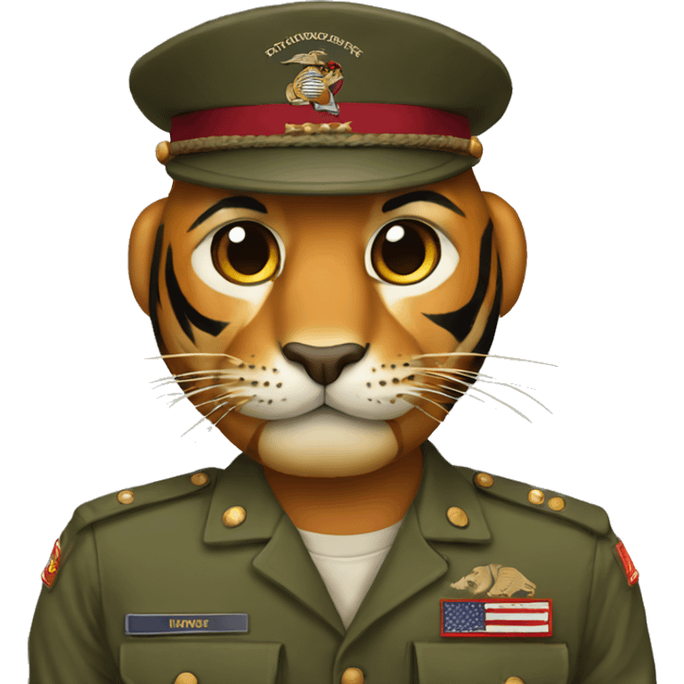 Tiger in a USMC uniform  emoji