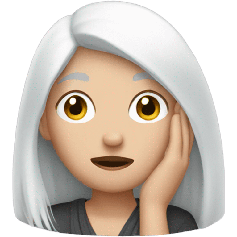 White hair face palm woman emoji