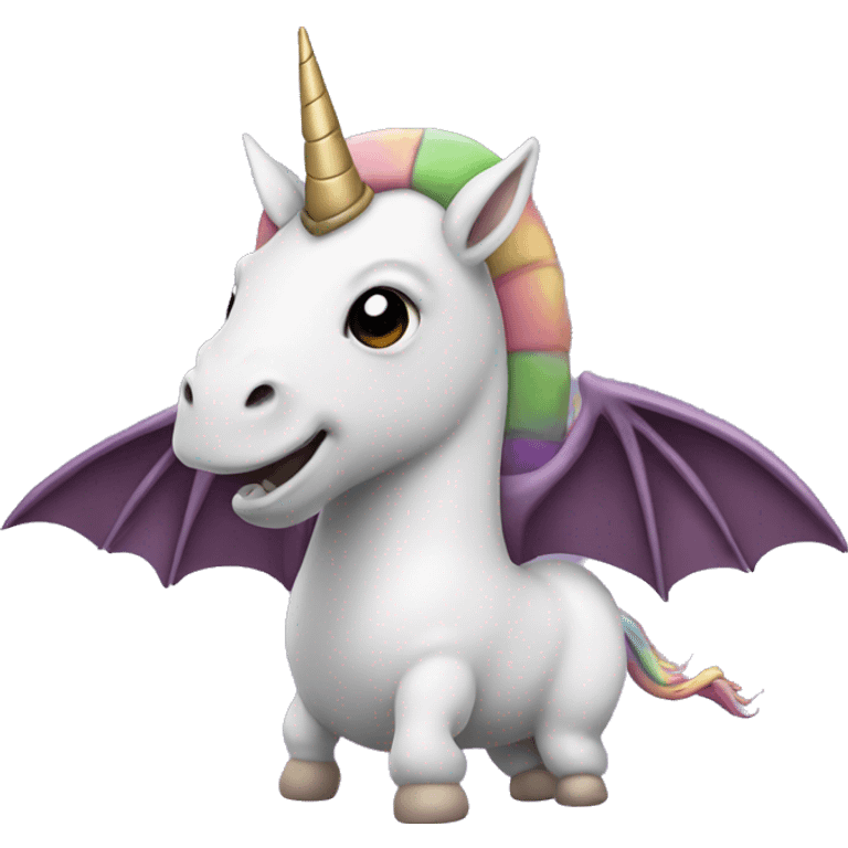 Unicorn with a turtle head and bat wings emoji